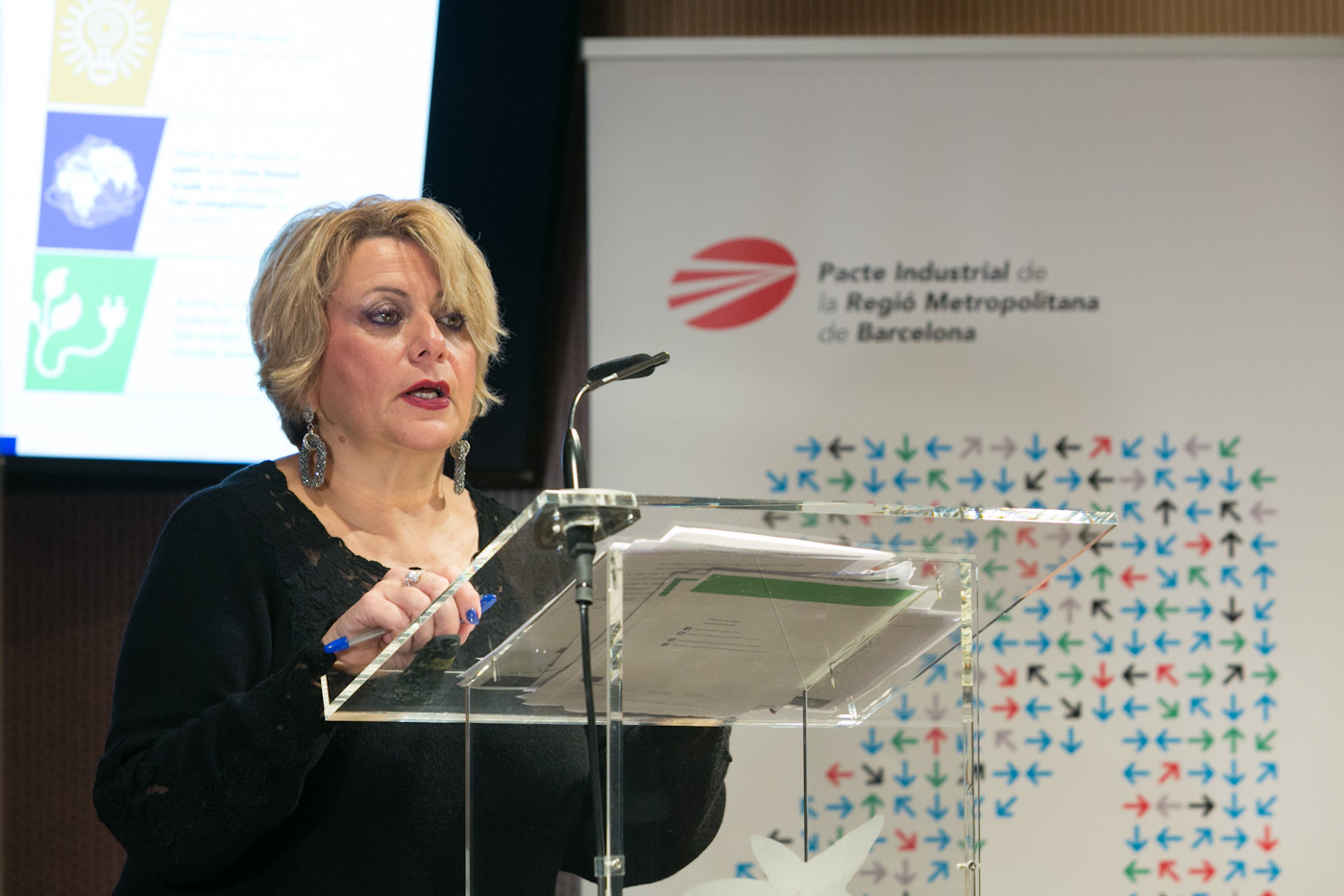 Joanna Drake, directora general adjunta de Medio Ambiente de la Comisión Europea, durante su intervención en el ciclo #HoritzóIndústria (17-01-2018)